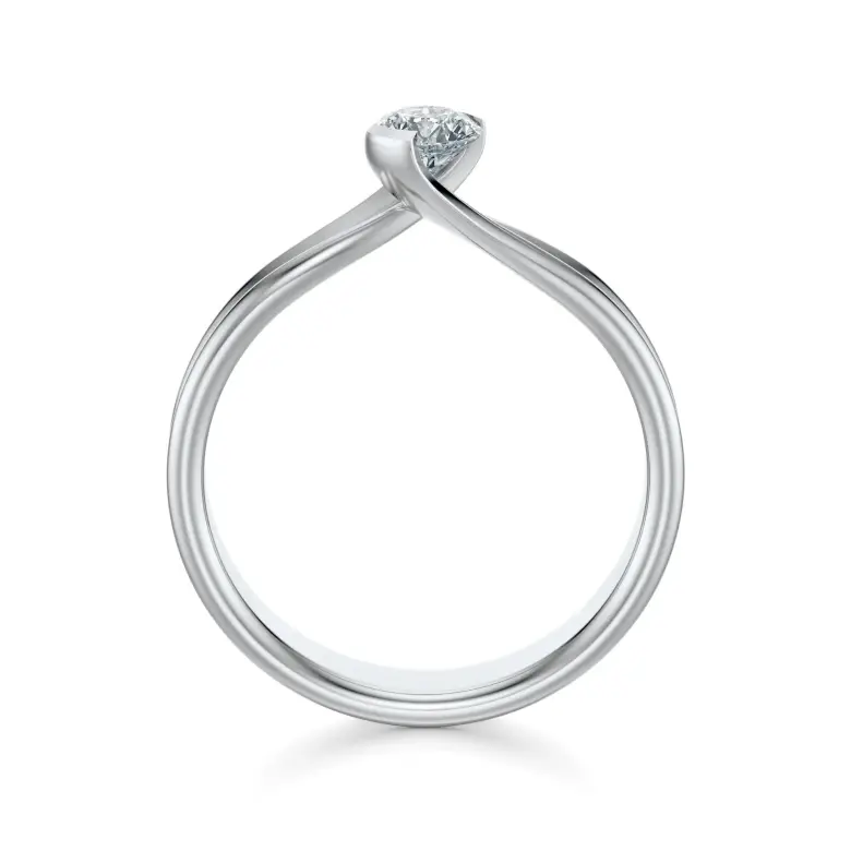 Pierścionek z białego złota z diamentem AJPZ_064